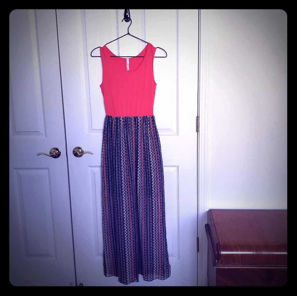 Coral and Blue Gilli dress